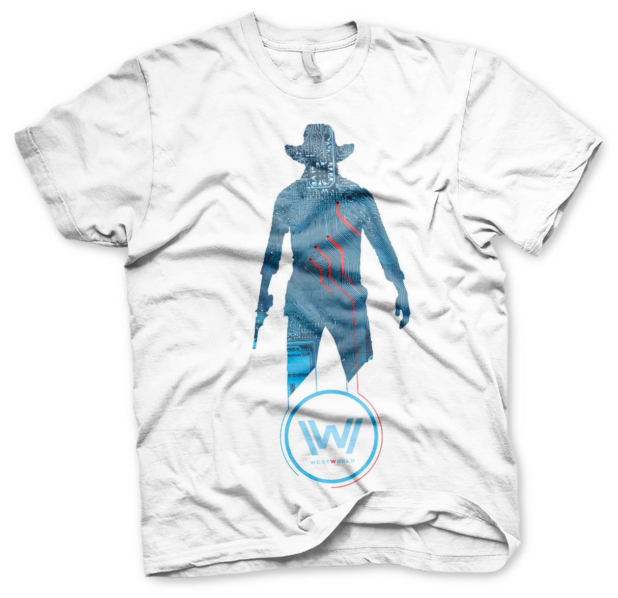 Westworld - Blue Circuit Cowboy Mens T-Shirt