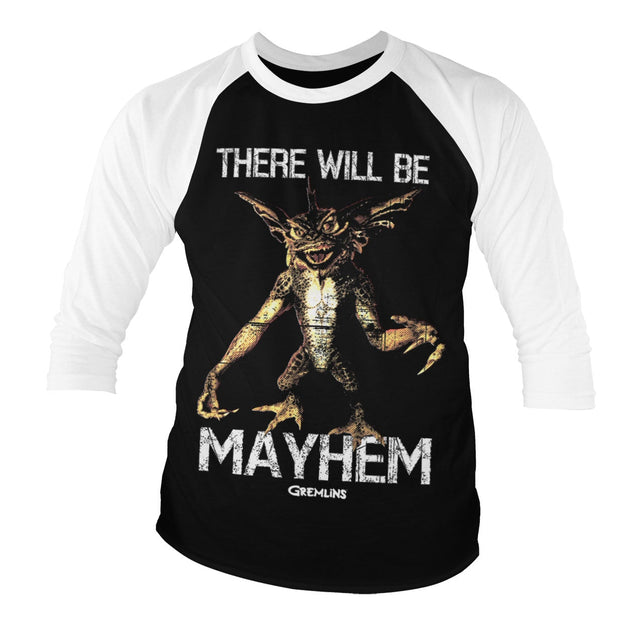 Gremlins - There Will Be Mayhem Baseball 3/4 Sleeve T-Shirt