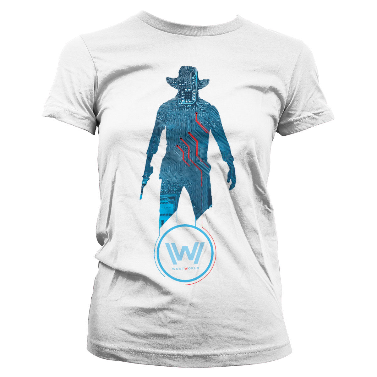 Westworld - Blue Circuit Cowboy Women T-Shirt