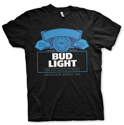 Bud Light - Label Logo Mens T-Shirt (Black)