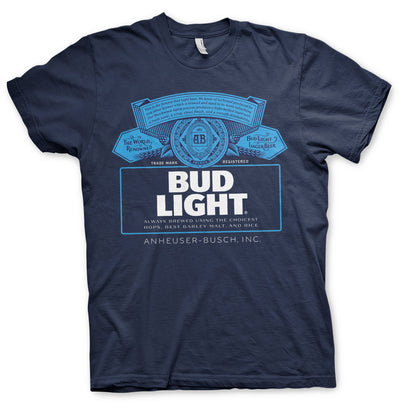 Bud Light - Label Logo Mens T-Shirt (Navy)