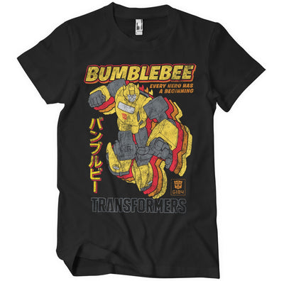 Transformers - Bumblebee - Every Hero Has A Beginning Big & Tall Mens T-Shirt (Black)