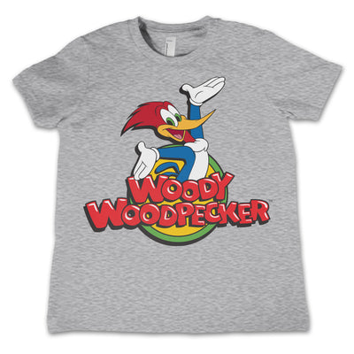 Woody Woodpecker - Classic Logo Kids T-Shirt (Heather Grey)