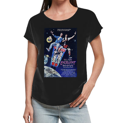 Bill and Ted's Excellent Adventure - Movie Poster Distressed Women Long Slub T-Shirt