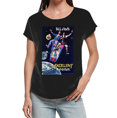 Bill and Ted's Excellent Adventure - Poster Distressed Women Long Slub T-Shirt