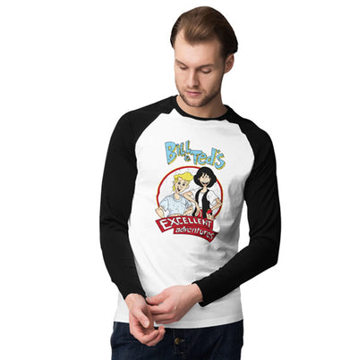 Bill and Ted's Excellent Adventure - Distressed Cartoon Characters Baseball Long Sleeve T-Shirt
