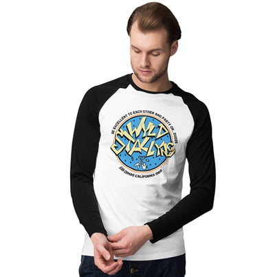 Bill and Ted's Excellent Adventure - Wyld Stallyns Most Excellent World Tour 1989 Rock Logo Baseball Long Sleeve T-Shirt
