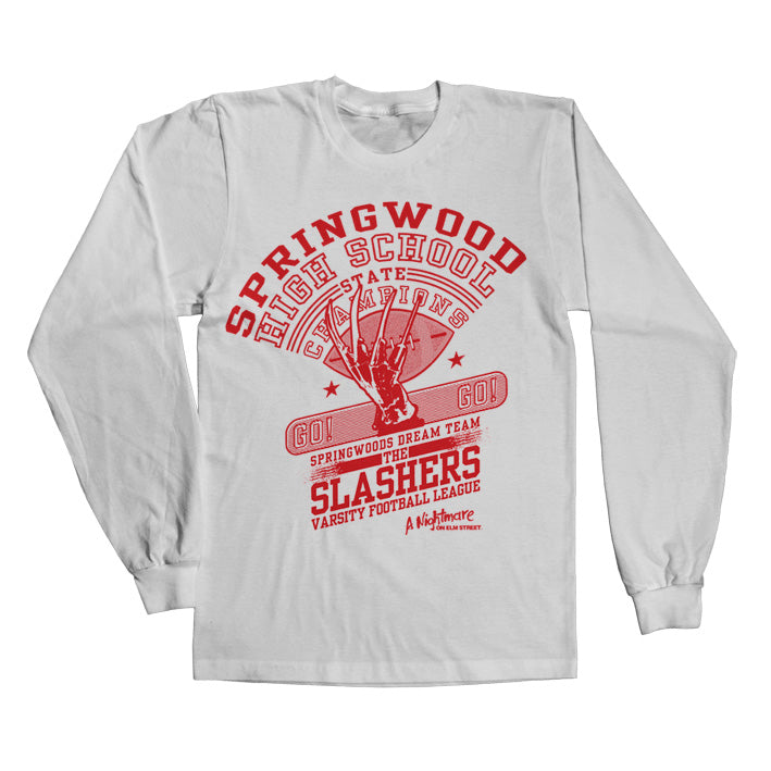 The Slasher Dream Team Long Sleeve Tee showcasing The Slasher Dream Team Long Sleeve Tee design