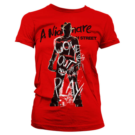 Come Out And Play Girly Tee showcasing Come Out And Play design