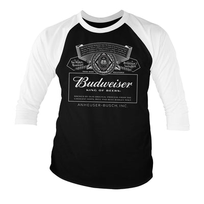 Budweiser - White Logo Baseball Long Sleeve T-Shirt