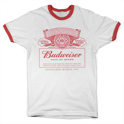 Budweiser - Red Logo Ringer Mens T-Shirt