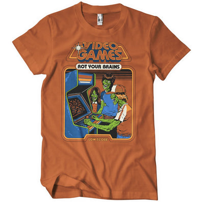 Steven Rhodes - Video Games Rot Your Brains Mens T-Shirt