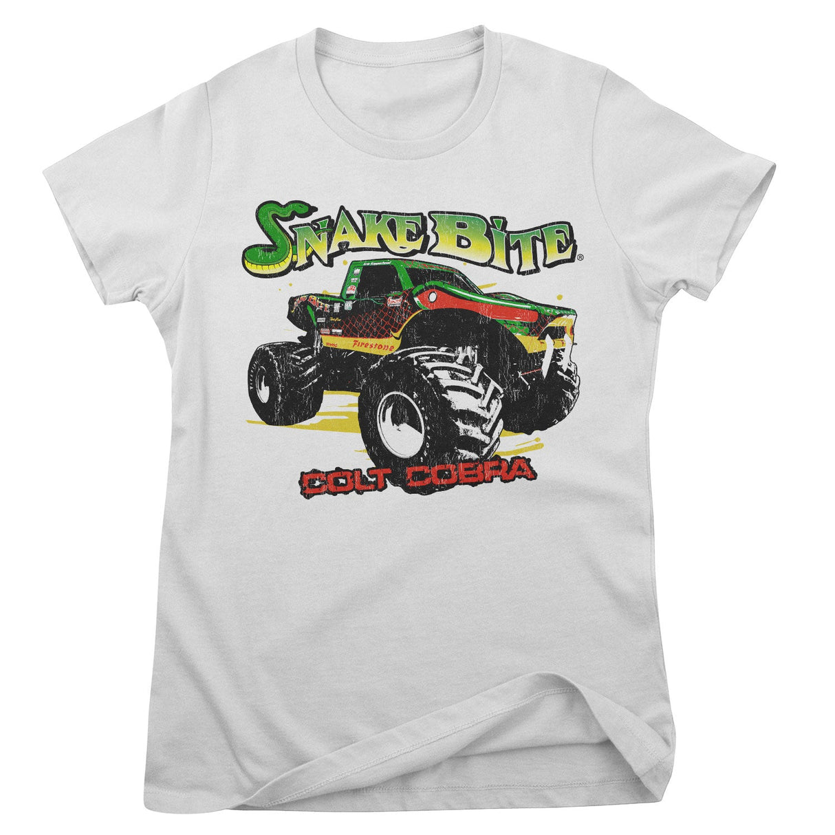 Snake Bite - Colt Cobra Monster Truck Girly Tee showcasing Snake Bite - Colt Cobra Monster Truck design