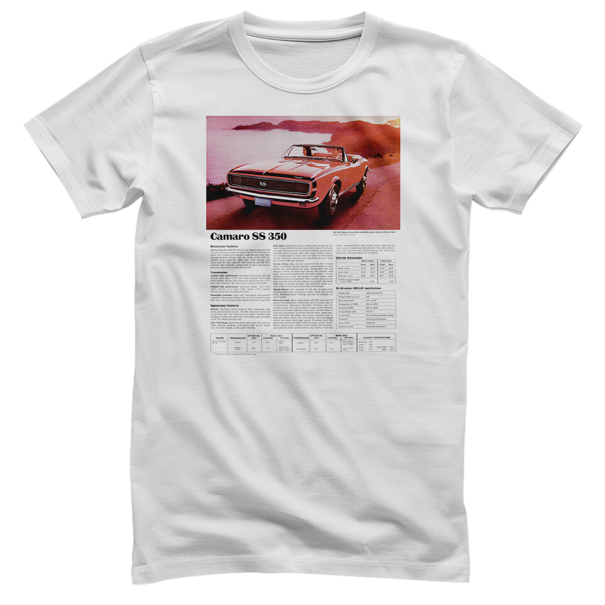 Chevrolet - Camaro SS350 Spec Sheet Mens T-Shirt