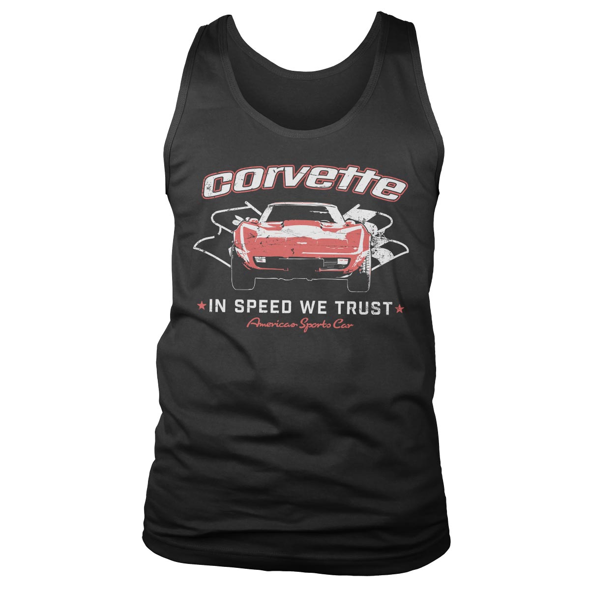 Corvette - In Speed We Trust Tank Top showcasing Corvette - In Speed We Trust design