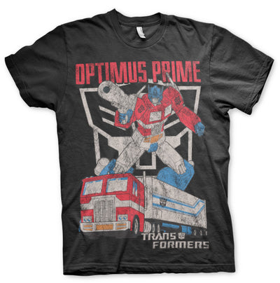 Transformers - Optimus Prime Distressed Mens T-Shirt