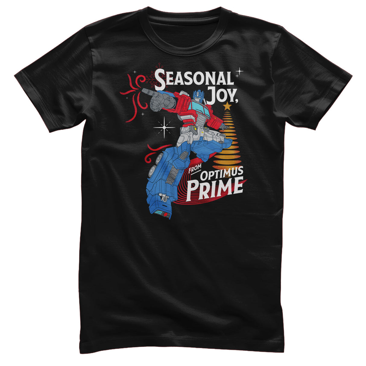 Transformers - Seasonal Joy From Optimus Prime Mens T-Shirt