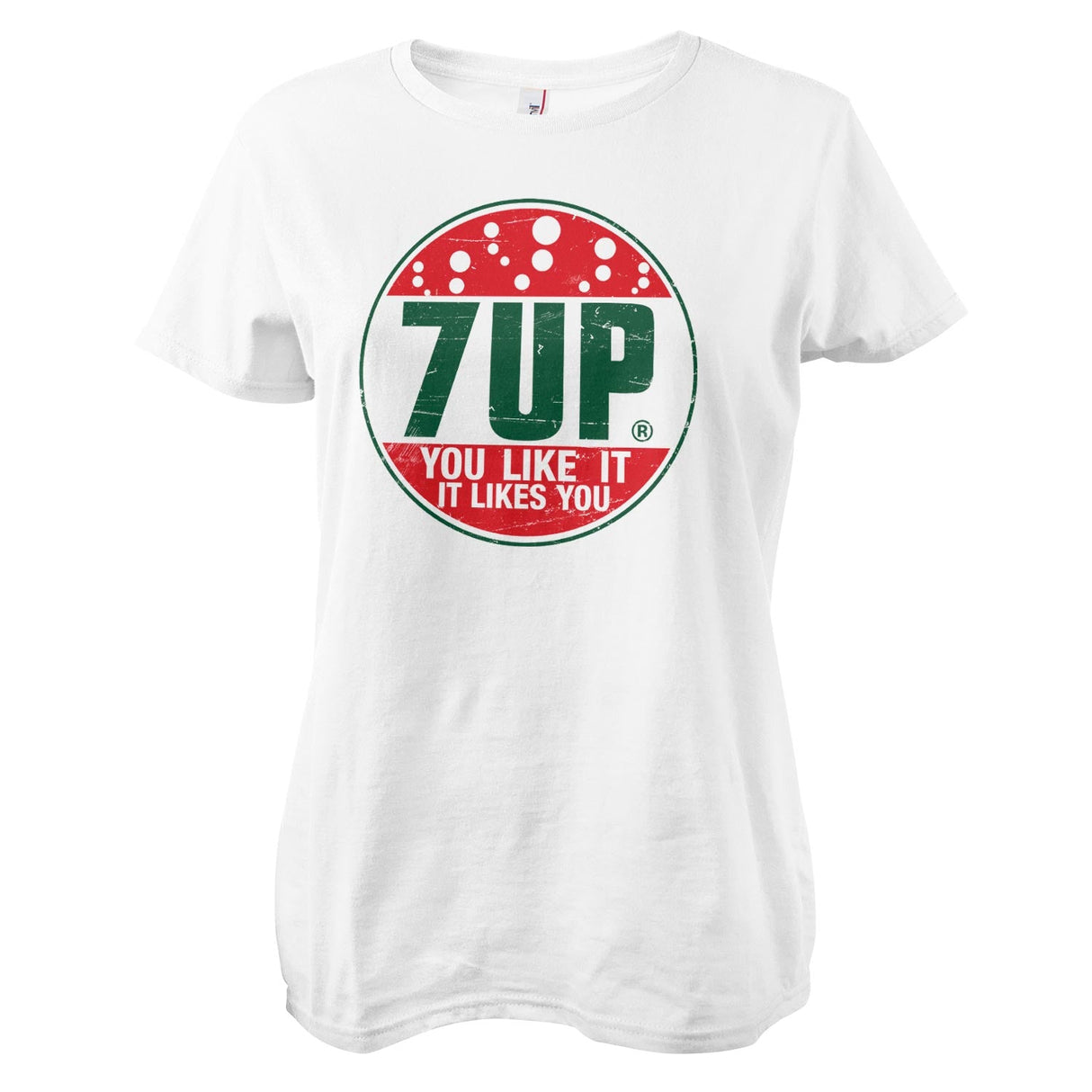 Retro 7UP - You Like It Girly Tee showcasing Retro 7UP - You Like It design