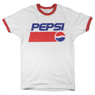 Pepsi - Classic Washed Logo Ringer Mens T-Shirt