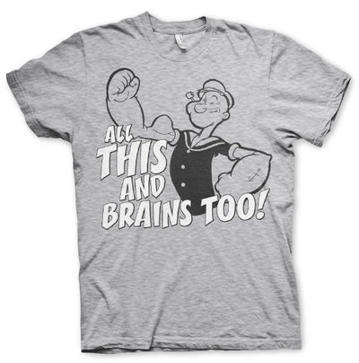 Popeye - All This And Brains Too Mens T-Shirt