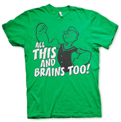 Popeye - All This And Brains Too Mens T-Shirt