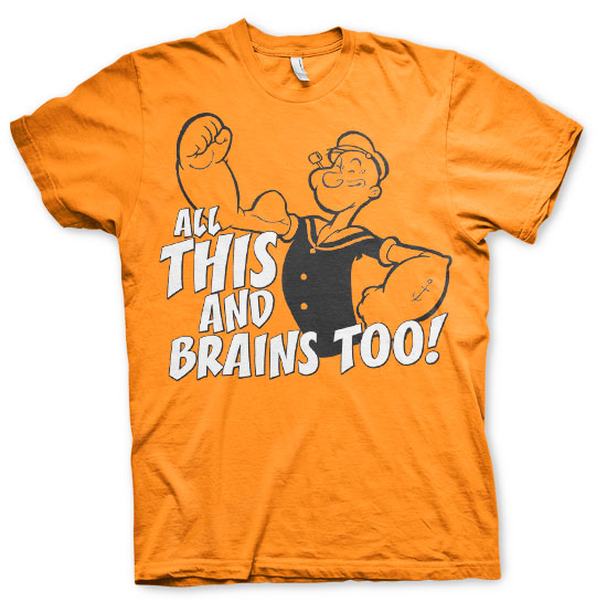 Popeye - All This And Brains Too Mens T-Shirt