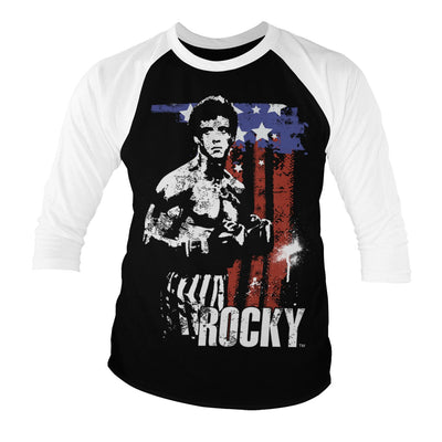 Rocky - American Flag Baseball Long Sleeve T-Shirt