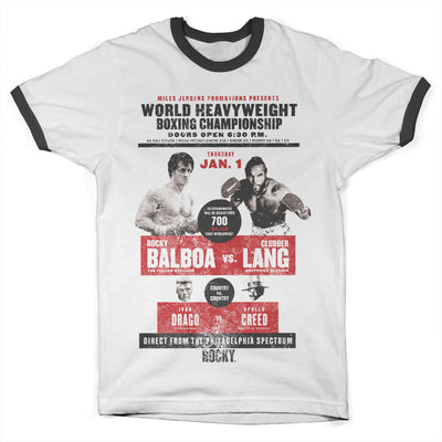 Rocky - World Heavyweight Poster Ringer Mens T-Shirt