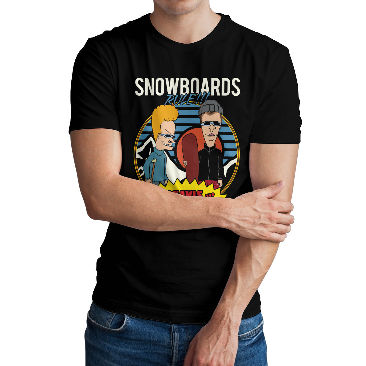 Beavis and Butt-Head - Snowboards Rule!!! Mens T-Shirt