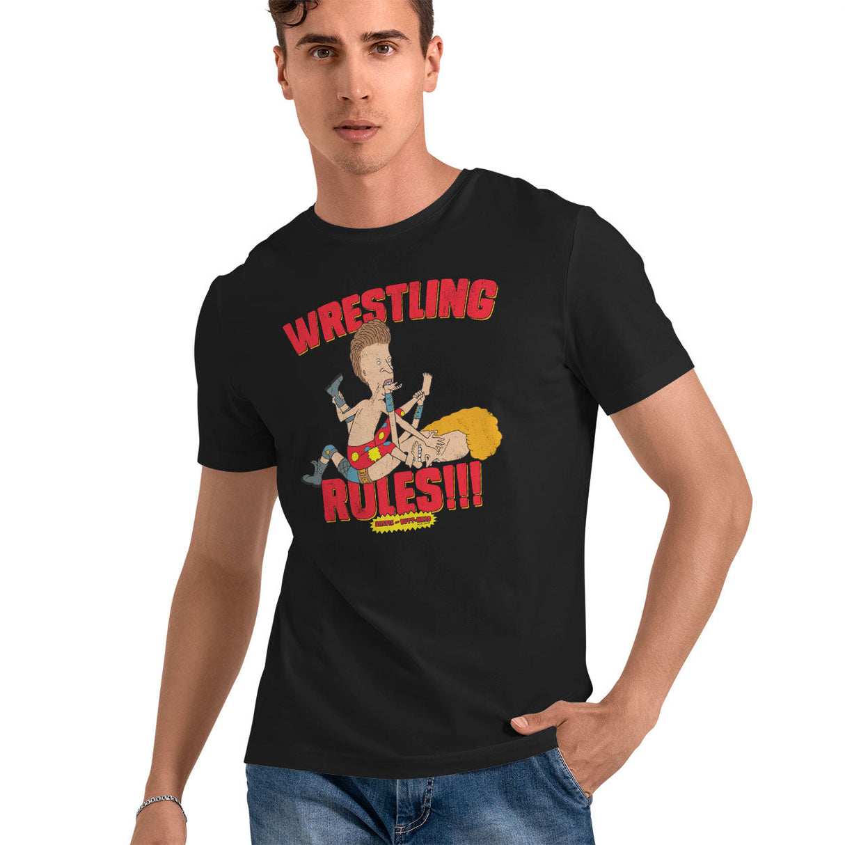Beavis and Butt-Head - Wrestling Rules!!! Mens T-Shirt