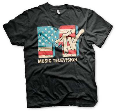 MTV - Distressed USA-Flag Mens T-Shirt