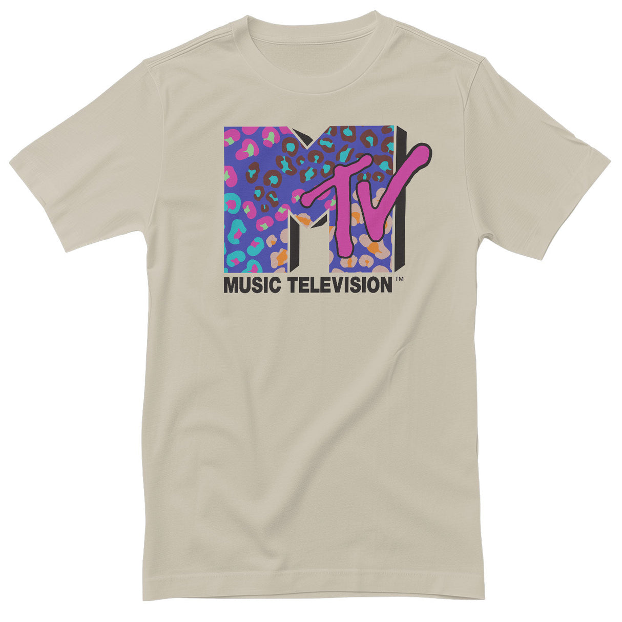 MTV - Colorful Leopard Pattern Logo Mens T-Shirt