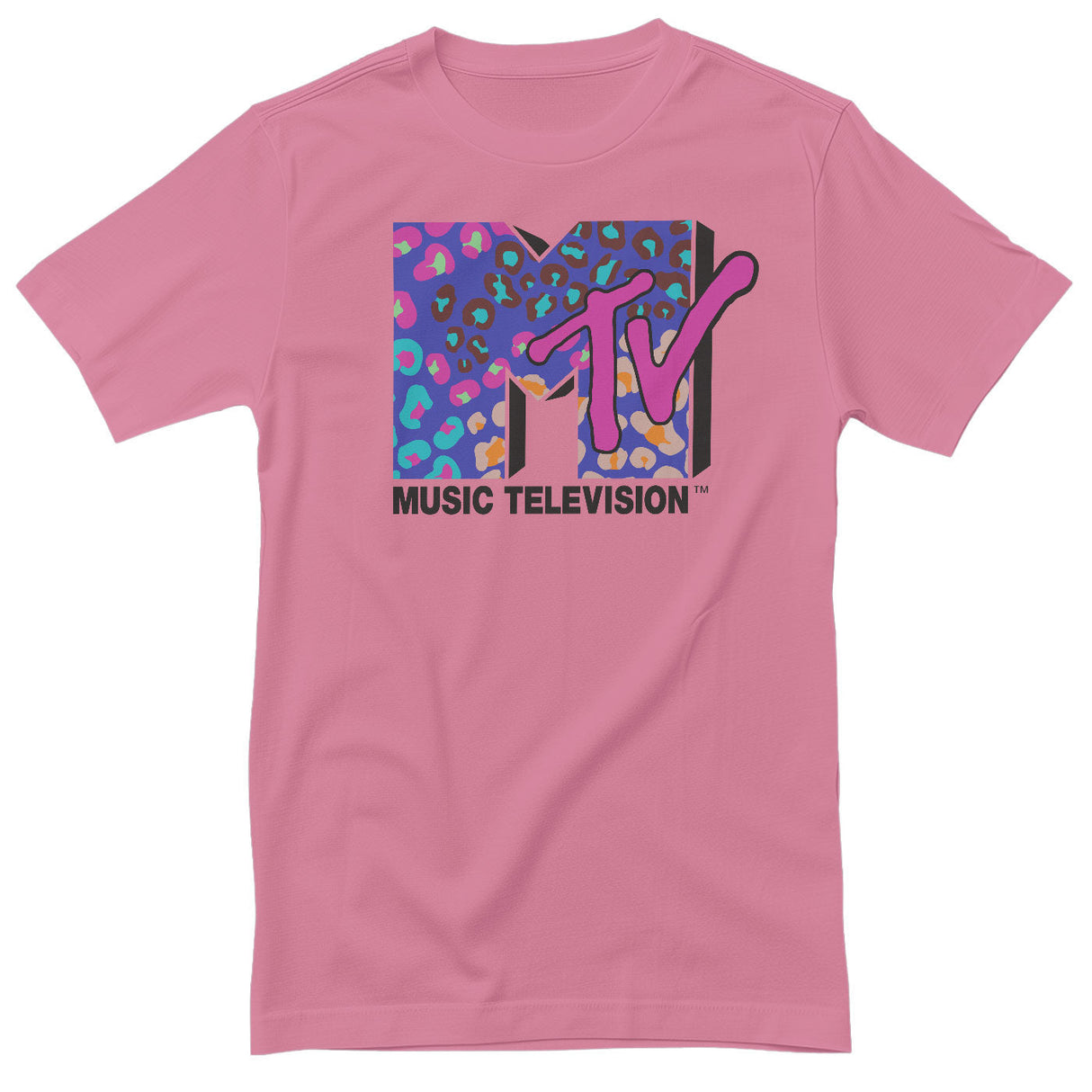 MTV - Colorful Leopard Pattern Logo Mens T-Shirt