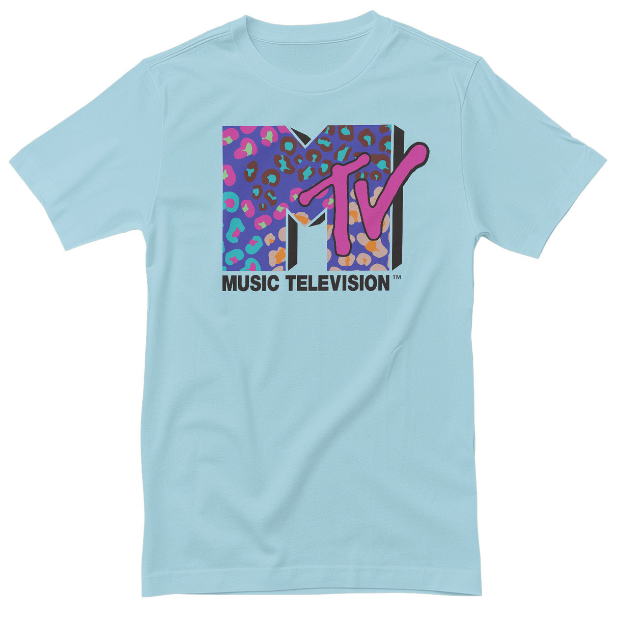 MTV - Colorful Leopard Pattern Logo Mens T-Shirt