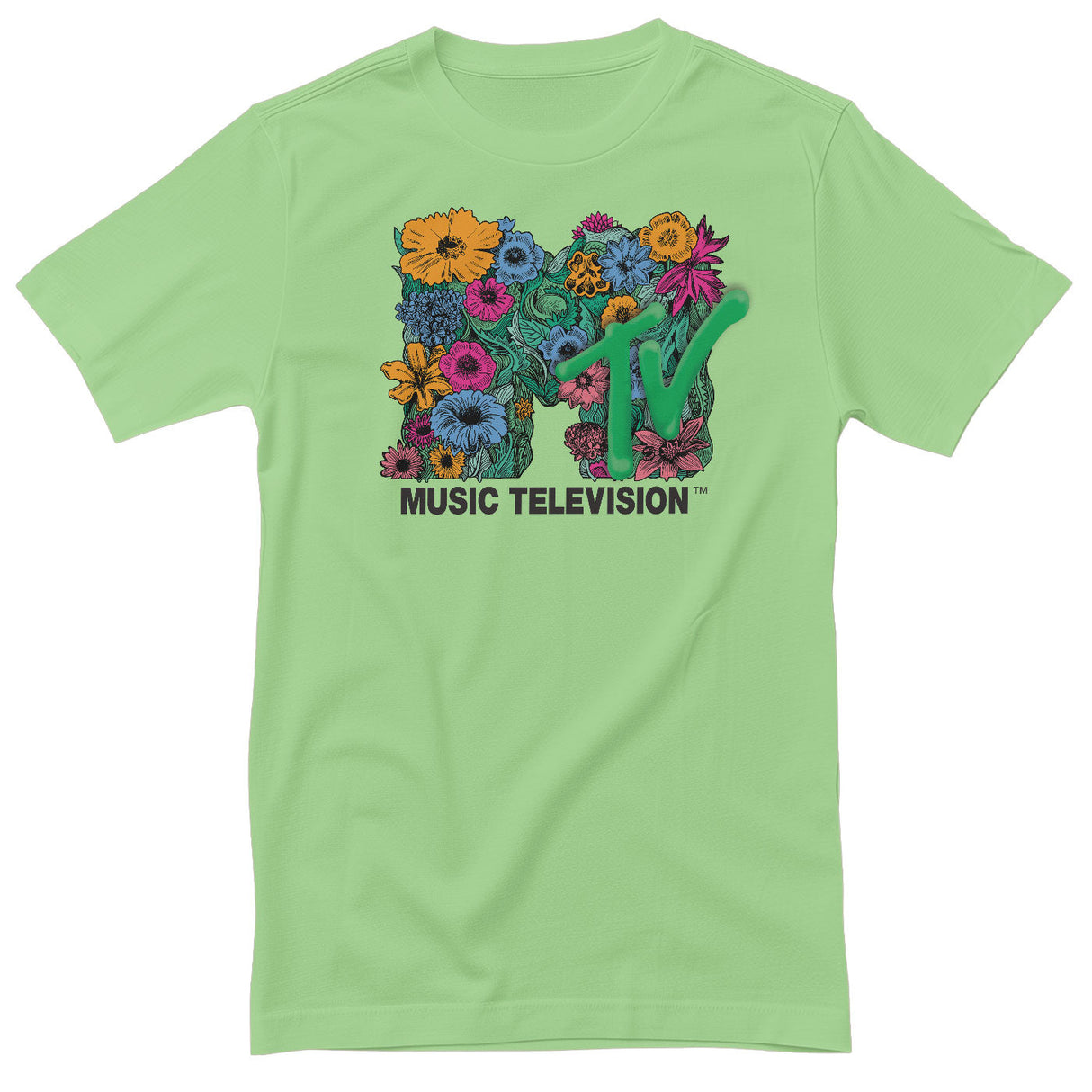 MTV - Flower Bouquet Logo Mens T-Shirt
