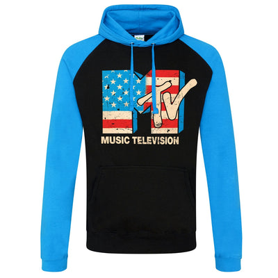 MTV - Distressed USA-Flag Baseball Hoodie