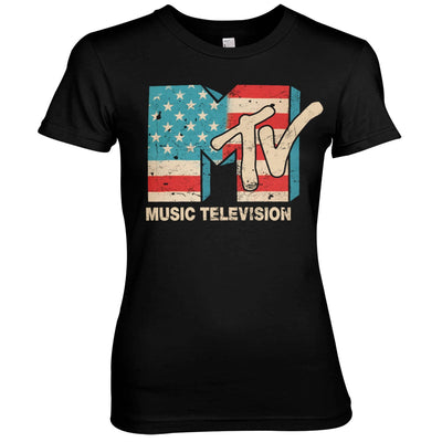 MTV - Distressed USA-Flag Women T-Shirt