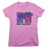 MTV - Colorful Leopard Pattern Logo Women T-Shirt