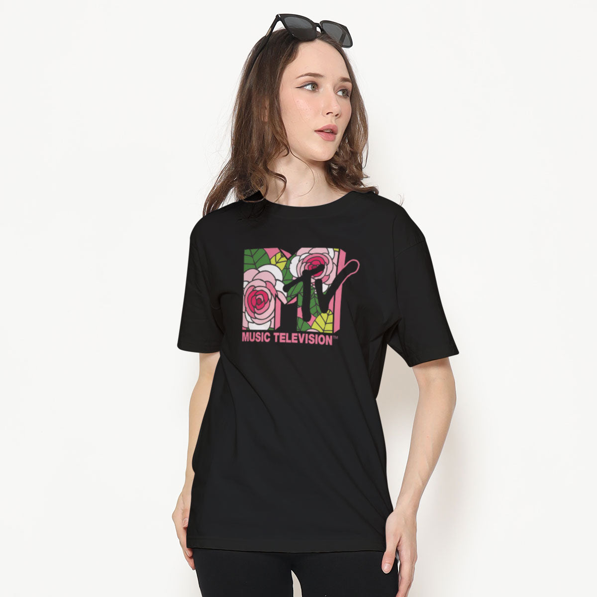 MTV - Pink Roses Logo Women T-Shirt