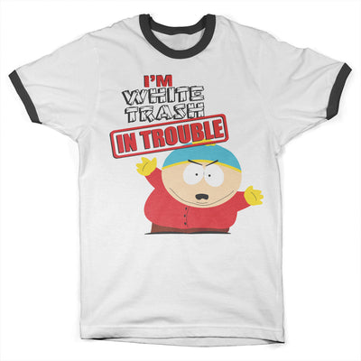 South Park - I'm White Trash In Trouble Ringer Mens T-Shirt