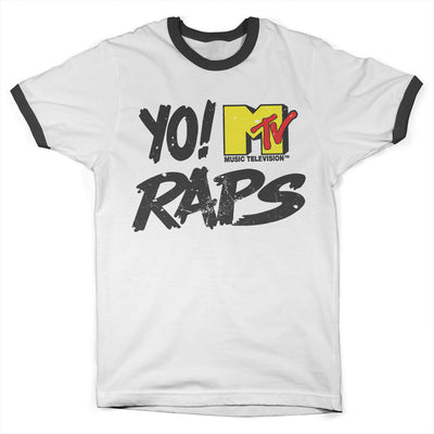 Yo! MTV Raps - Distressed Logo Ringer Mens T-Shirt