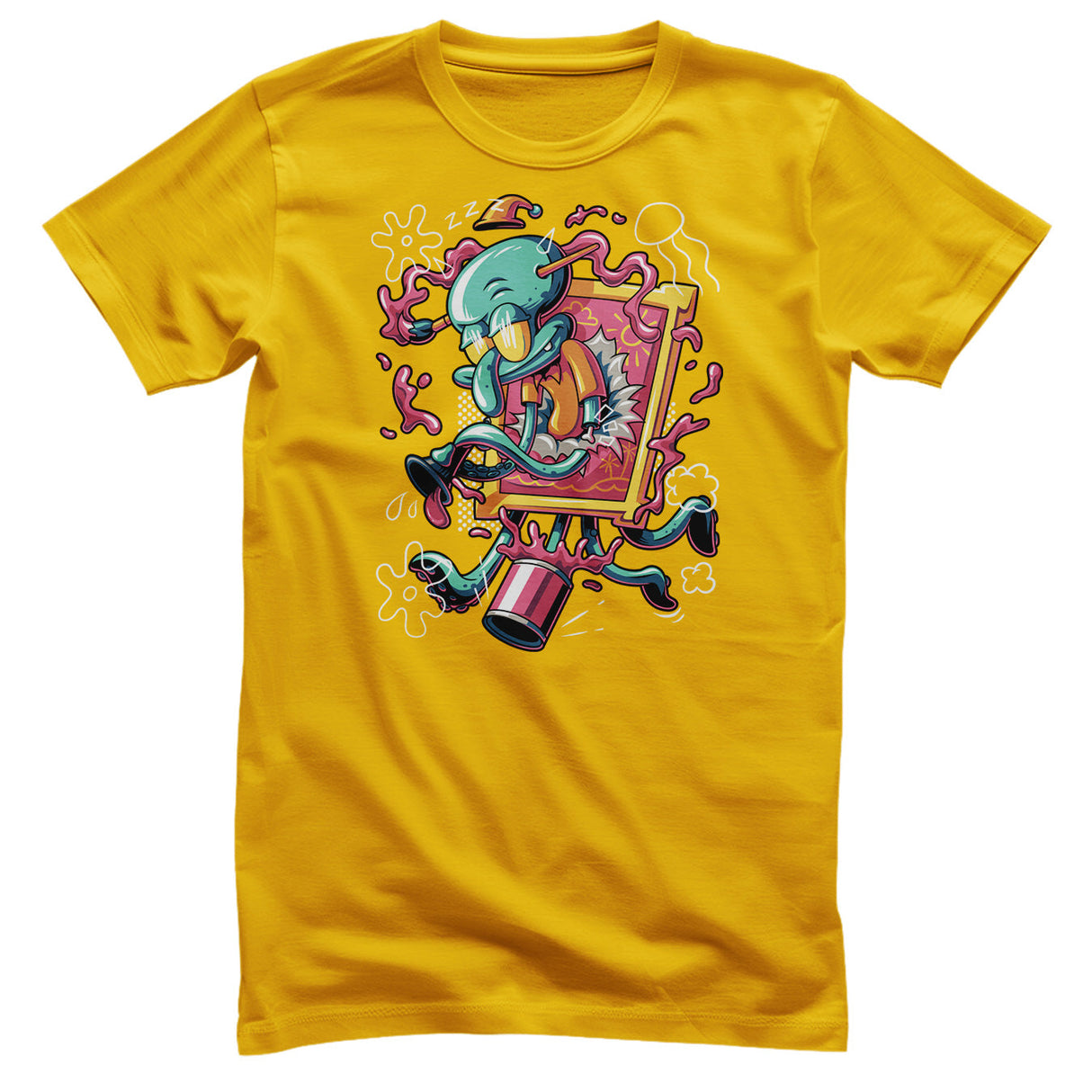 SpongeBob SquarePants - Squidward Art Crash Mens T-Shirt