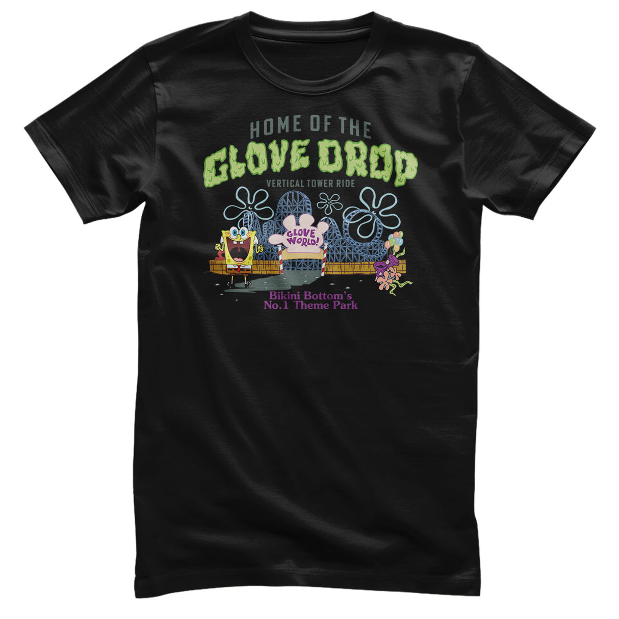 SpongeBob SquarePants - Glove World Theme Park Mens T-Shirt
