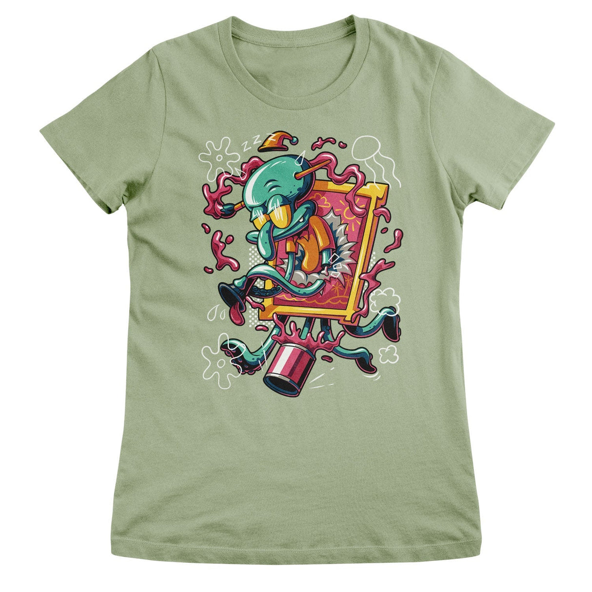 SpongeBob SquarePants - Squidward Art Crash Women T-Shirt