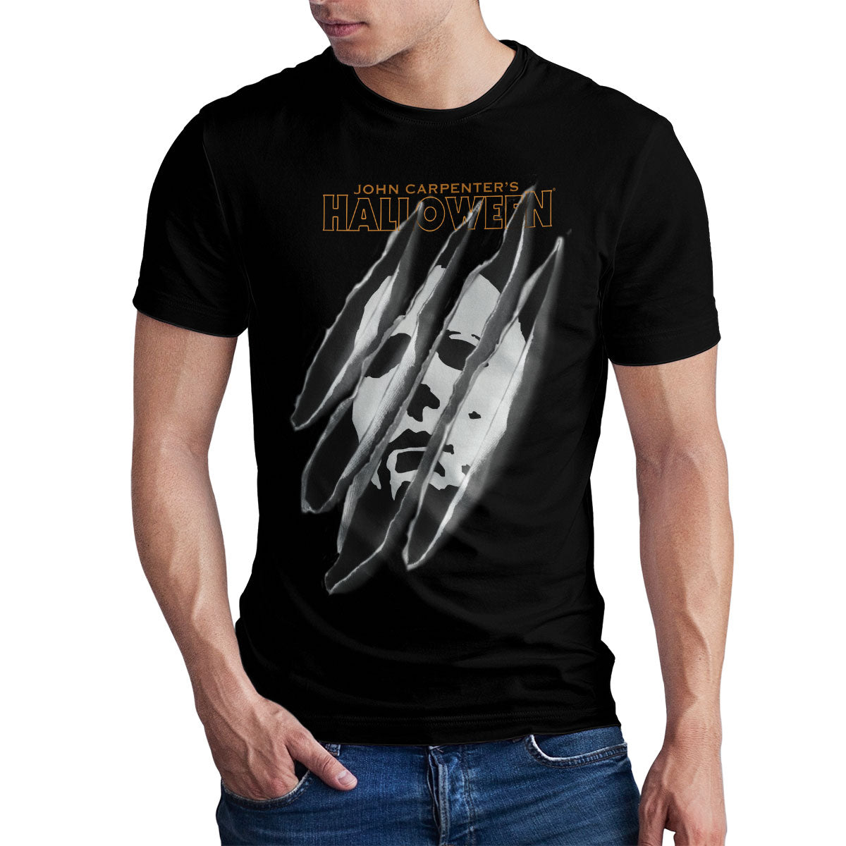 Halloween - Michael Myers Slashed Mask Mens T-Shirt