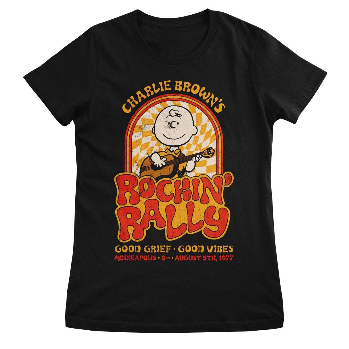 Peanuts - Charlie Browns Rockin Rally Women T-Shirt featuring the Charlie Browns Rockin Rally Women T-Shirt design