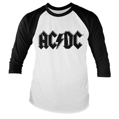 AC/DC - Black Logo Retro Baseball Long Sleeve T-Shirt