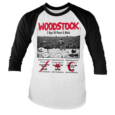 Woodstock - 3 Day Ticket Baseball Long Sleeve T-Shirt