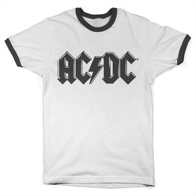 AC/DC - Black Logo Retro Ringer Mens T-Shirt