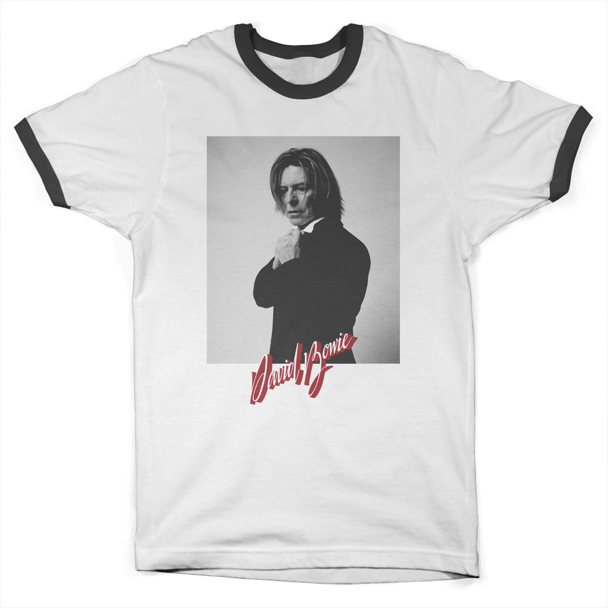 David Bowie - Suit Up Photo Ringer Mens T-Shirt